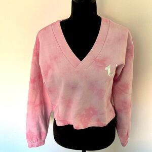 True Religionion Foil Logo V Neck Crop Pullover